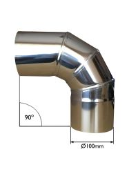 Conduite de cheminée avec angle à 90 degrés